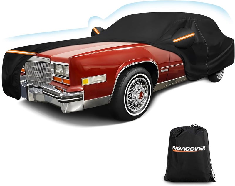 BIGACOVER Car Cover for Cadillac Eldorado Biarritz/Brougham/Fleetwood/Convertible 1979-1985 1992-2002, Waterproof 210D Oxford Cloth and Cotton Cover Outdoor Car Cover Windproof Heavy Duty All Weather - Image 1